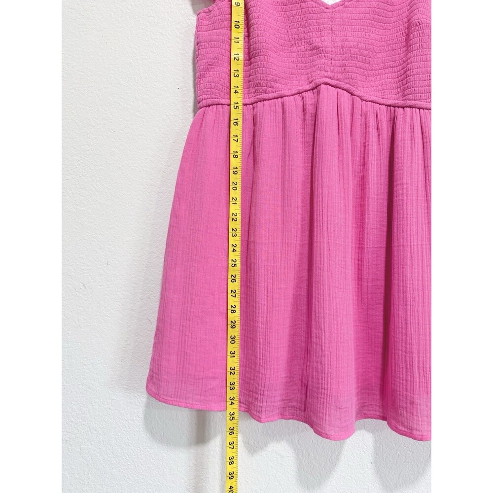 Hollister Pink Smocked V-Neck Flutter Sleeve Dress with Shorts And Pockets XL - Picture 6 of 13